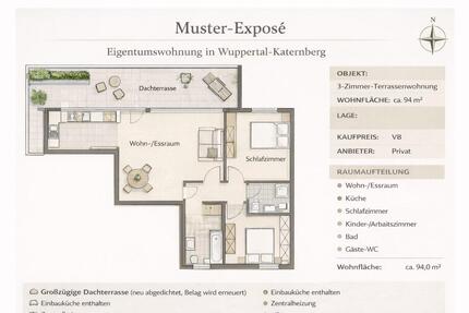 3-Zimmer-Terrassenwohnung , Wuppertal Katernberg 3 zimmer