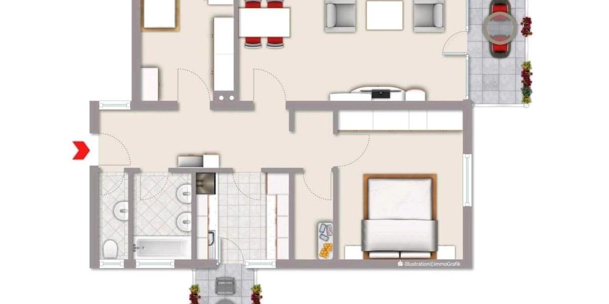 Etagenwohnung Wuppertal Arrenberg - 3 Zimmer, 77 m&sup2;, 175.000&euro; | Angebot:27295628