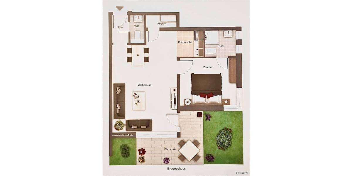 Etagenwohnung Hagen Hochschulviertel - 2 Zimmer, 52 m&sup2;, 125.000&euro; | Angebot:23651578