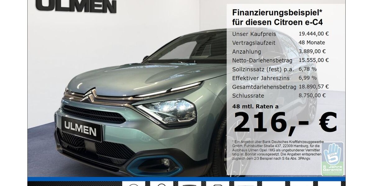 Citroen ë-C4 13.270 km 19.444 &euro; Düsseldorf 40231