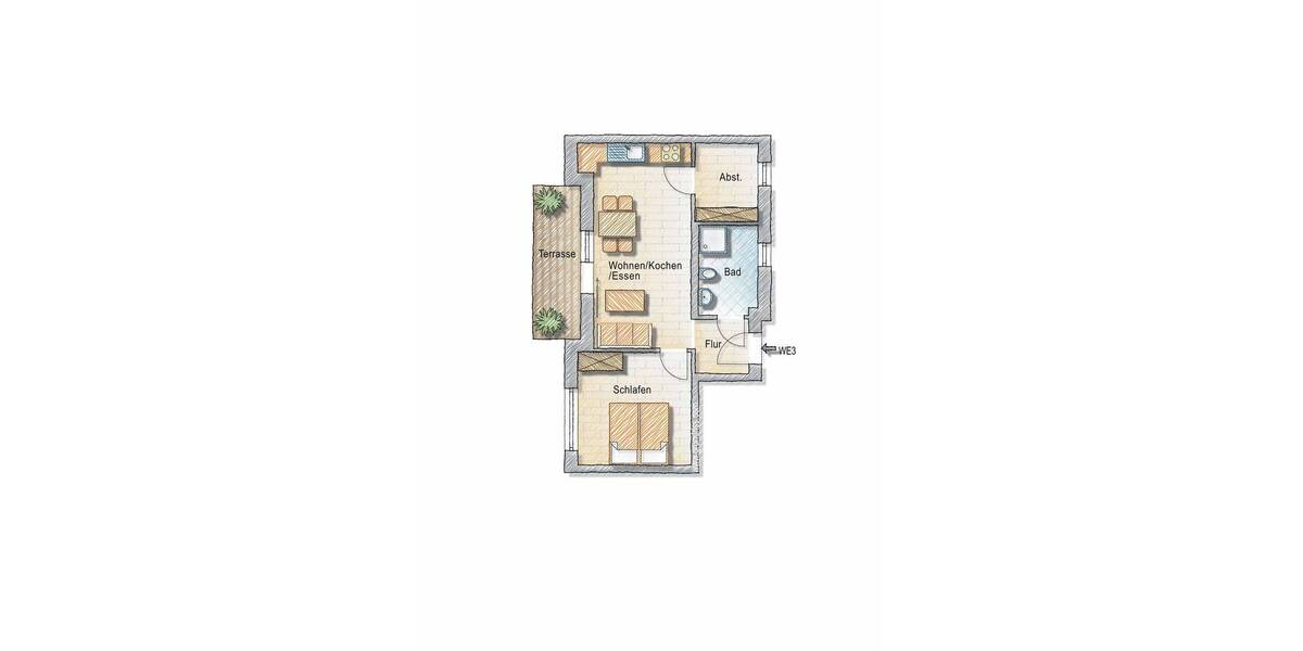 Etagenwohnung Bergisch Gladbach Refrath - 2 Zimmer, 51 m&sup2;, 308.000&euro; | Angebot:26879035