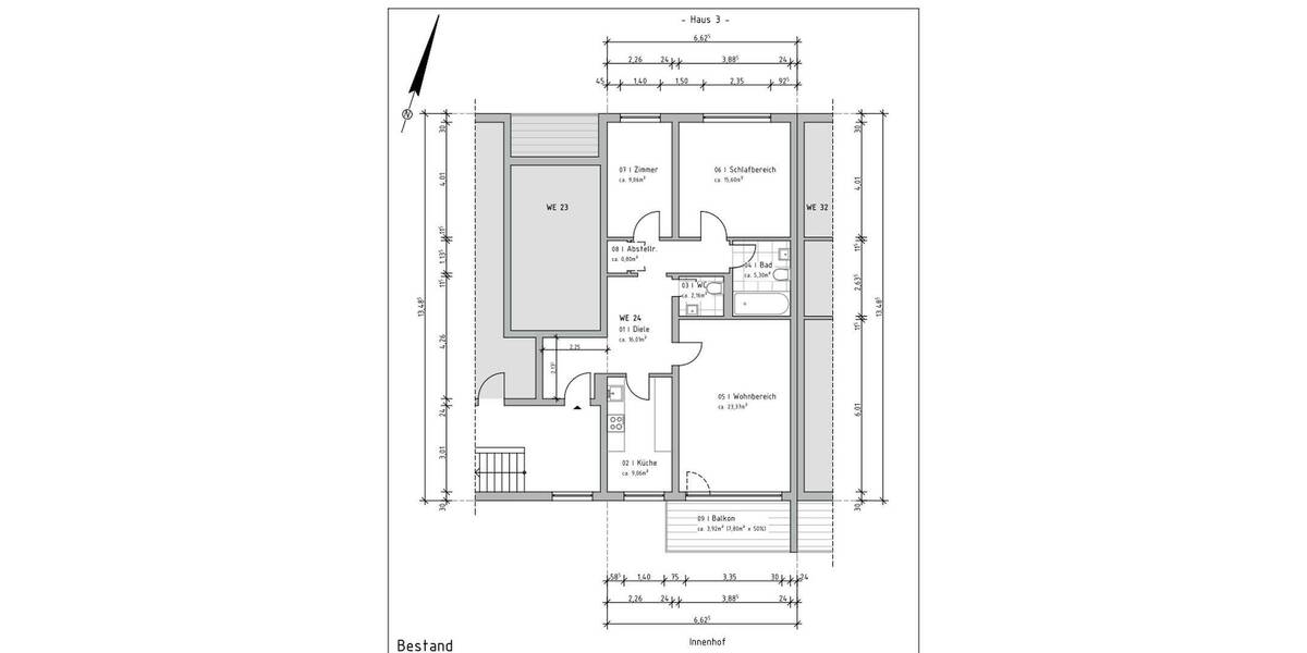 Etagenwohnung Bergisch Gladbach Alt-Refrath - 3 Zimmer, 87 m&sup2;, 297.400&euro; | Angebot:26875126
