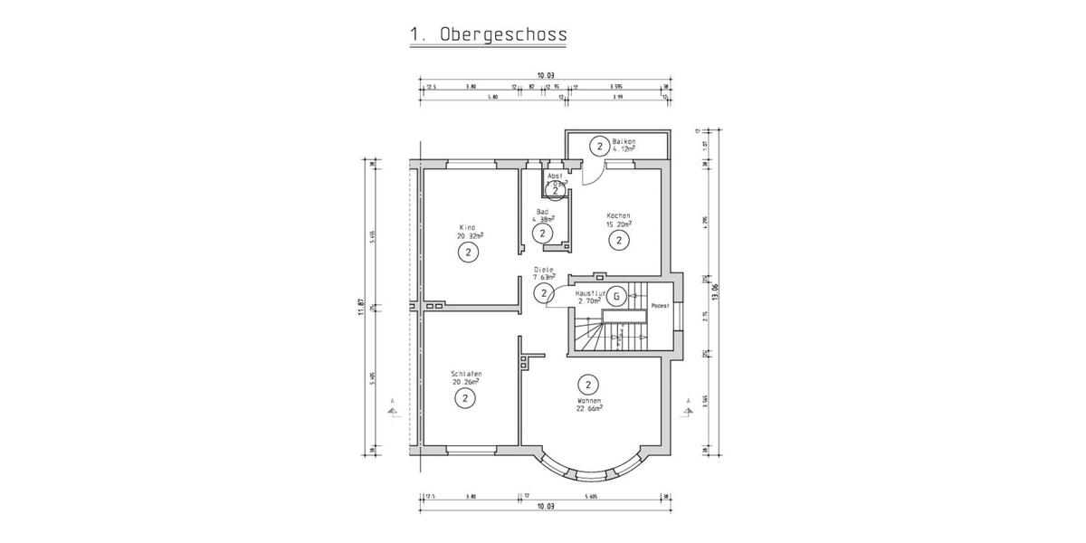 Etagenwohnung Bochum Bochum-Südwest - 3.5 Zimmer, 93 m&sup2;, 234.000&euro; | Angebot:24588022