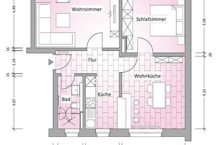 Wohnung Solingen Höhscheid - 2 Zimmer, 68 m&sup2;, 648&euro; | Angebot:26448476