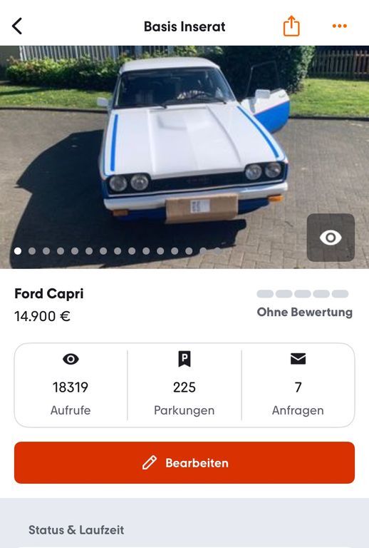 Ford Capri 2.560 km 14.900 € Essen 45127