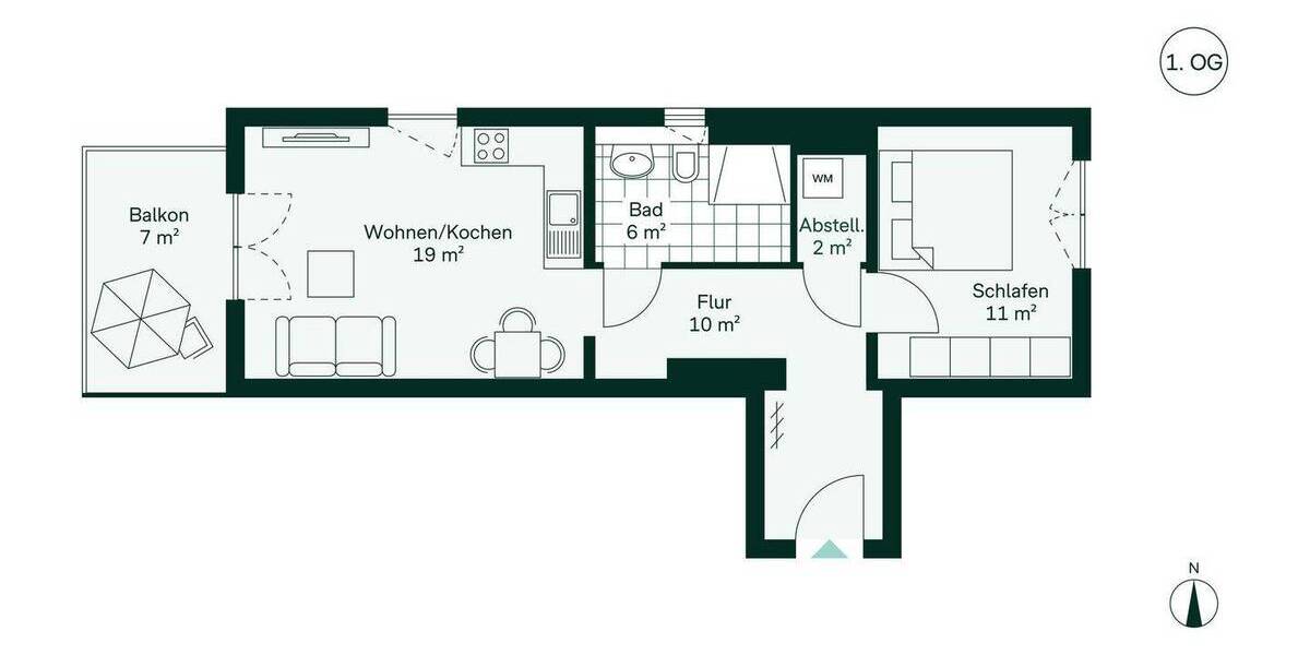 Willkommen in Ihrer bezugsfertigen Wohnung 2 zimmer