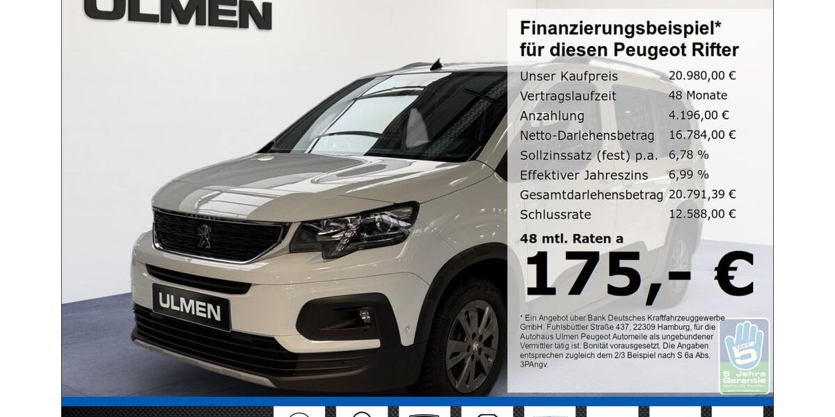 Peugeot Rifter 70.922 km 21.980 &euro; Düsseldorf 40233