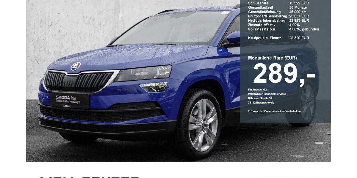 Skoda Karoq 34.011 km 28.320 &euro; Düsseldorf 40474