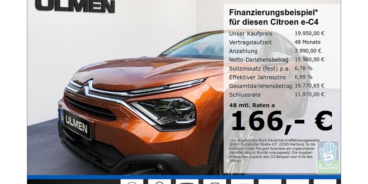 Citroen ë-C4 17.790 km 19.950 &euro; Düsseldorf 40233