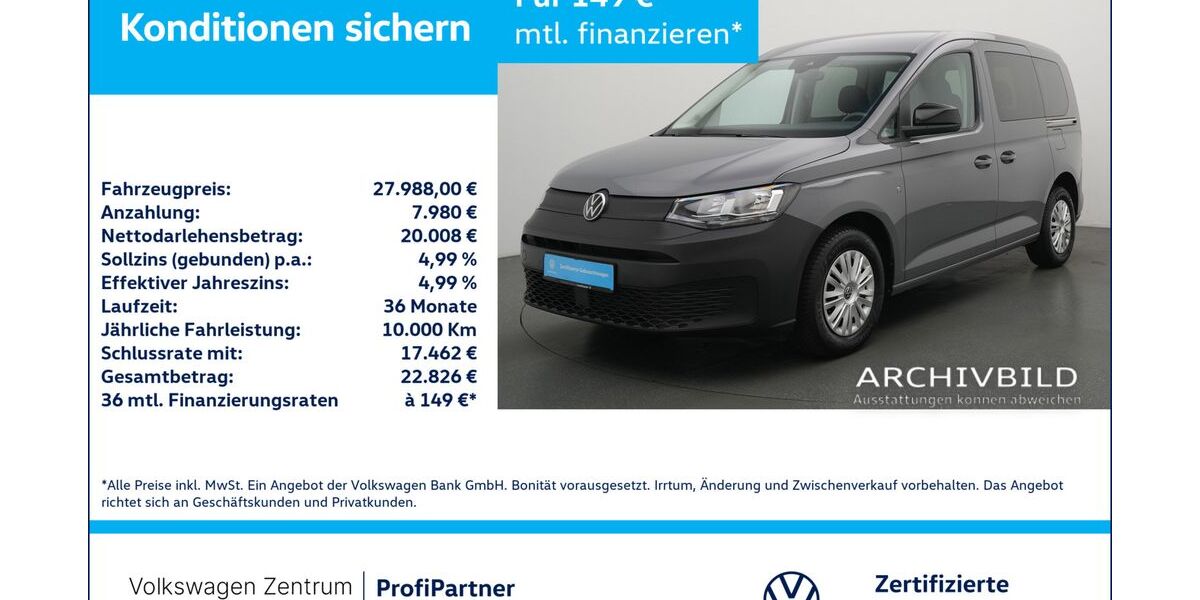 VW Caddy 15.155 km 27.480 &euro; Leverkusen 51379