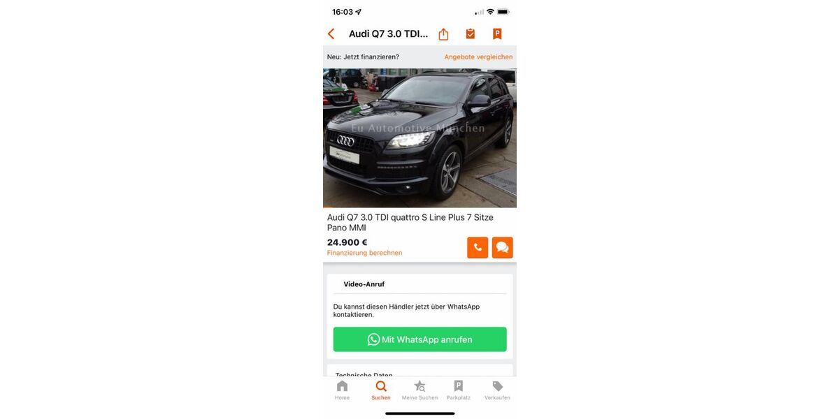Audi Q7 187.000 km 16.900 &euro; Hagen 58135