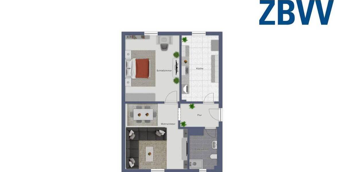 Etagenwohnung Remscheid Süd - 2 Zimmer, 47 m&sup2;, 399&euro; | Angebot:26881664