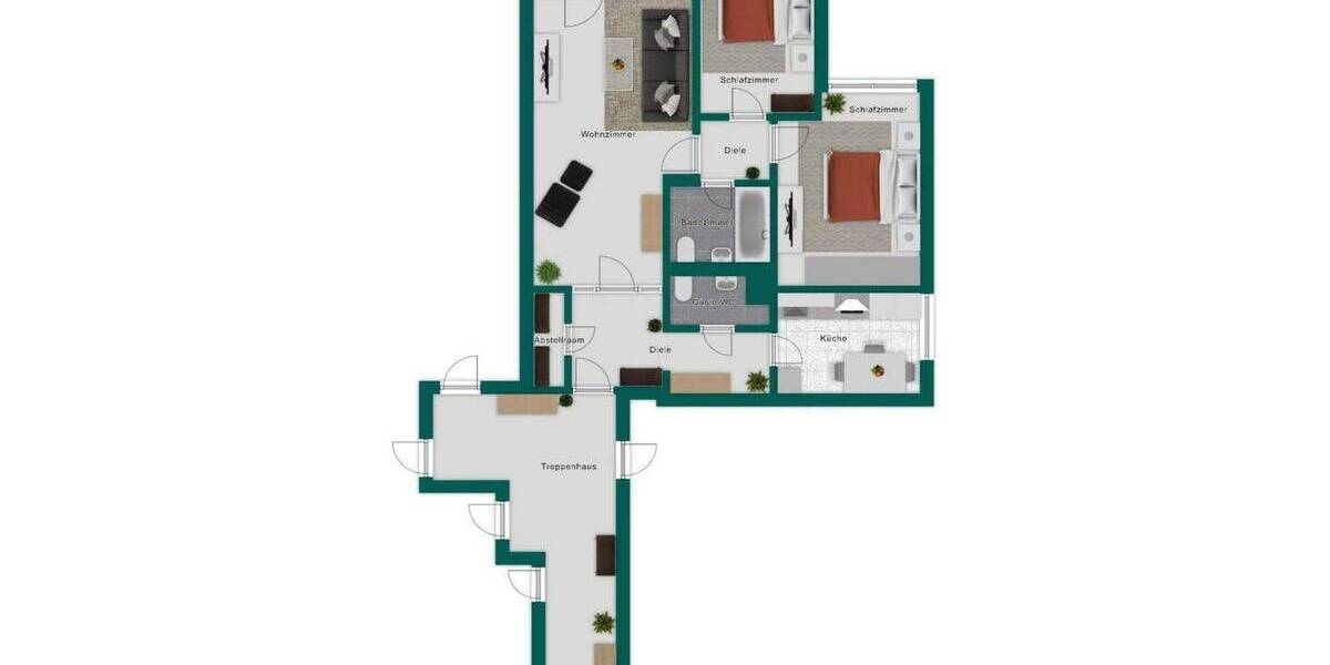 Etagenwohnung Leverkusen Steinbüchel - 3 Zimmer, 80 m&sup2;, 179.000&euro; | Angebot:26218932