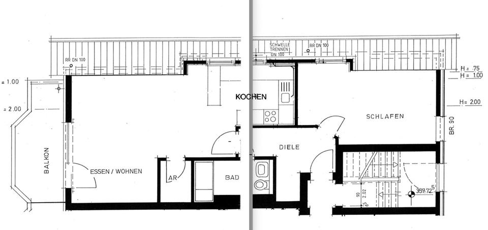 Dachgeschosswohnung in Ennepetal-Rüggeberg 2 zimmer