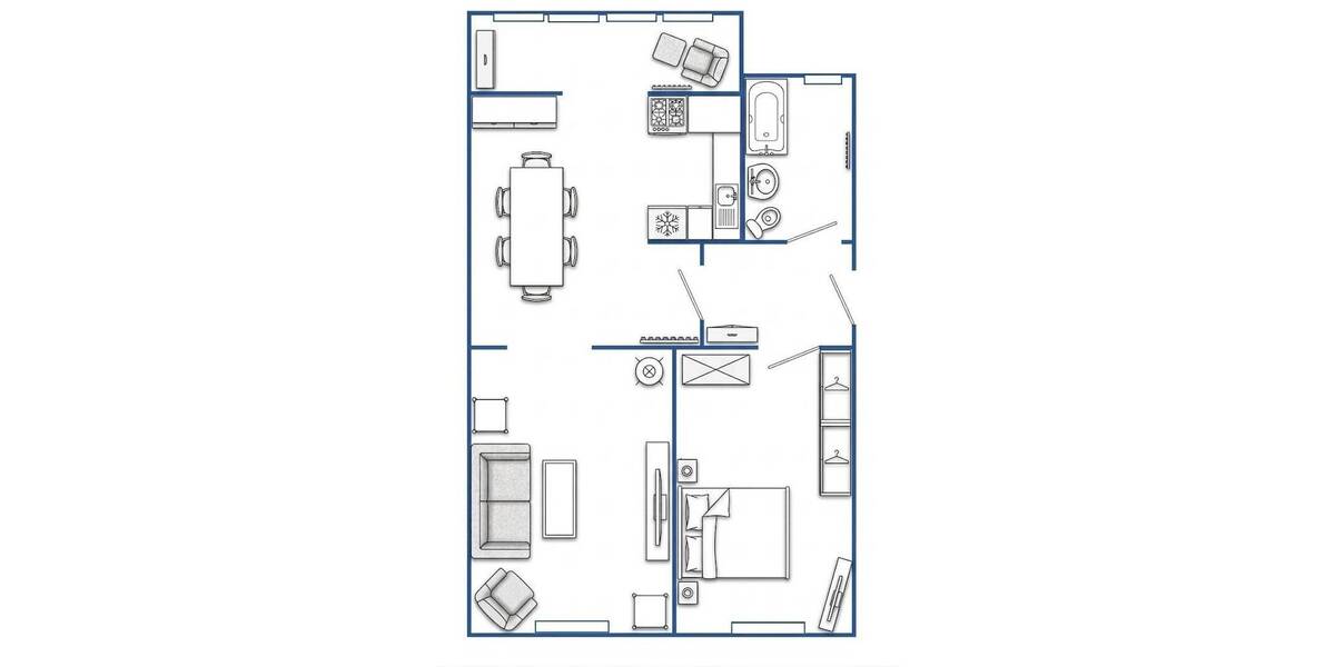 Etagenwohnung Wuppertal Elberfeld - 2 Zimmer, 60 m&sup2;, 890&euro; | Angebot:26306501