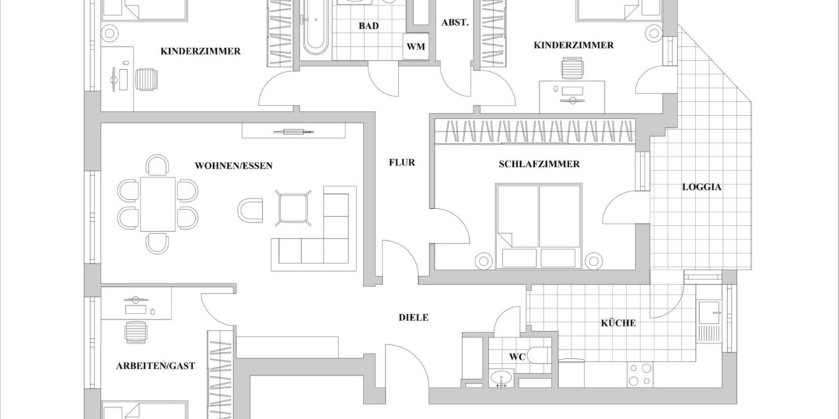 Etagenwohnung Düsseldorf Bilk - 5 Zimmer, 119 m&sup2;, 699.000&euro; | Angebot:25820110