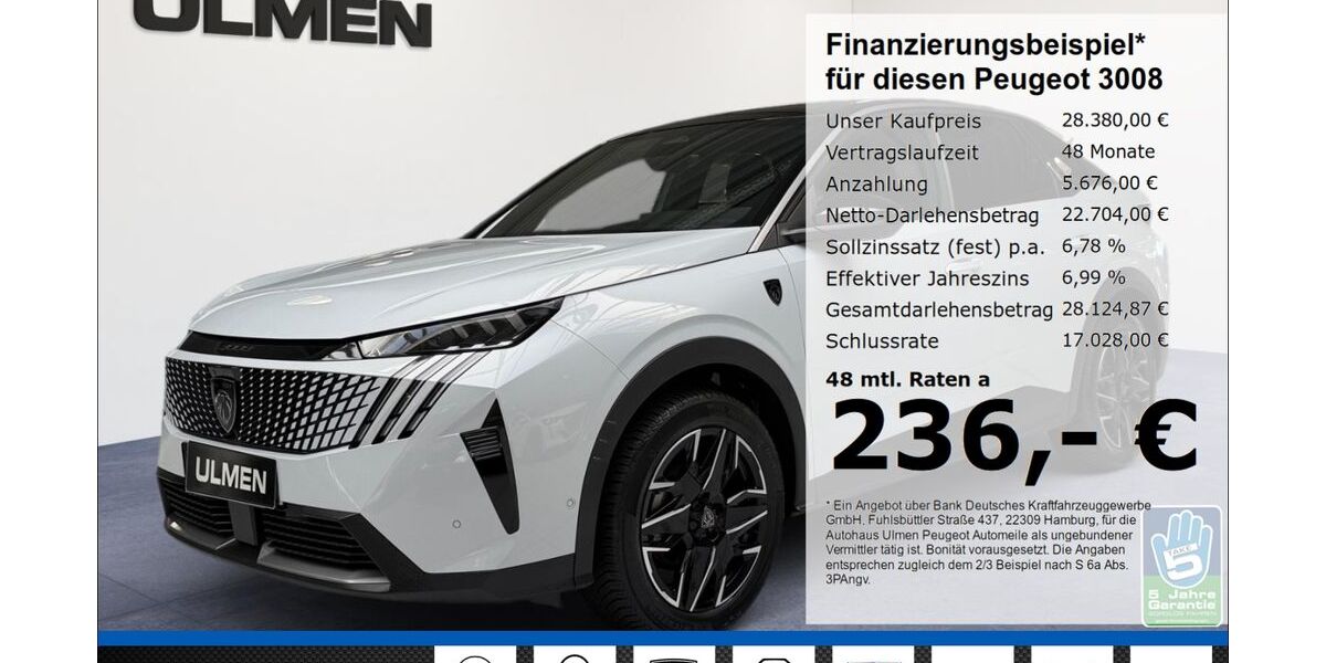 Peugeot 3008 45.635 km 28.380 &euro; Düsseldorf 40233