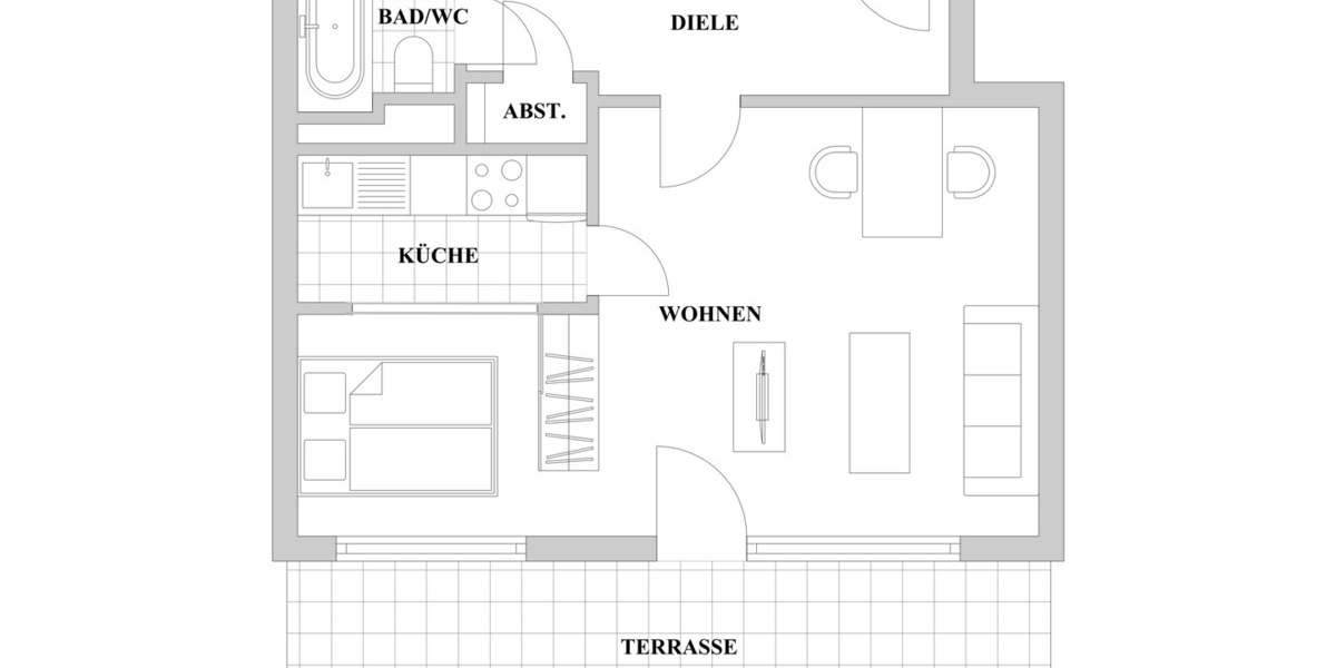 Etagenwohnung Düsseldorf Derendorf - 2 Zimmer, 45 m&sup2;, 249.000&euro; | Angebot:25245971