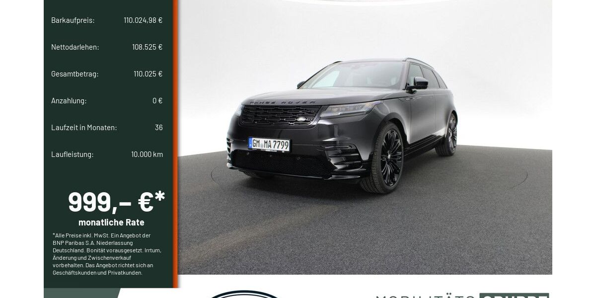 Land Rover Range Rover Velar 2.500 km 87.899 &euro; Engelskirchen 51766