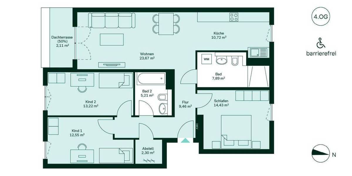 Etagenwohnung Düsseldorf Benrath - 4 Zimmer, 101 m&sup2;, 639.900&euro; | Angebot:26306565